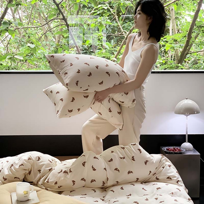 91家纺网 家纺一手货源 找家纺 源启生活 2025秋冬新款A类全棉针织棉活性印染四件套 可颂