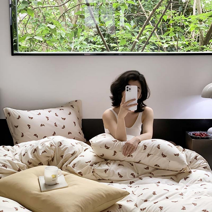 91家纺网 家纺一手货源 找家纺 源启生活 2025秋冬新款A类全棉针织棉活性印染四件套 可颂