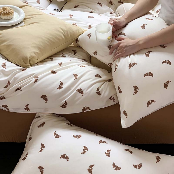 91家纺网 家纺一手货源 找家纺 源启生活 2025秋冬新款A类全棉针织棉活性印染四件套 可颂