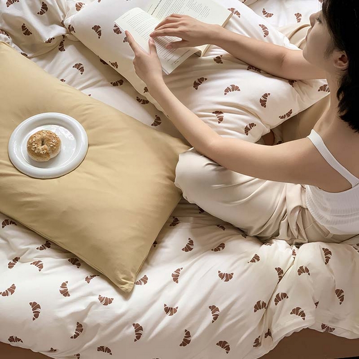 91家纺网 家纺一手货源 找家纺 源启生活 2025秋冬新款A类全棉针织棉活性印染四件套 可颂