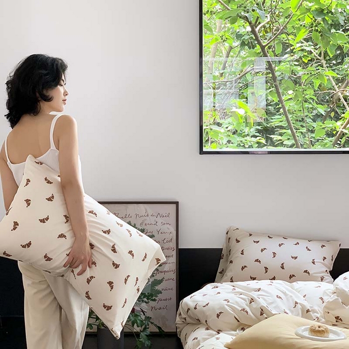 91家纺网 家纺一手货源 找家纺 源启生活 2025秋冬新款A类全棉针织棉活性印染四件套 可颂