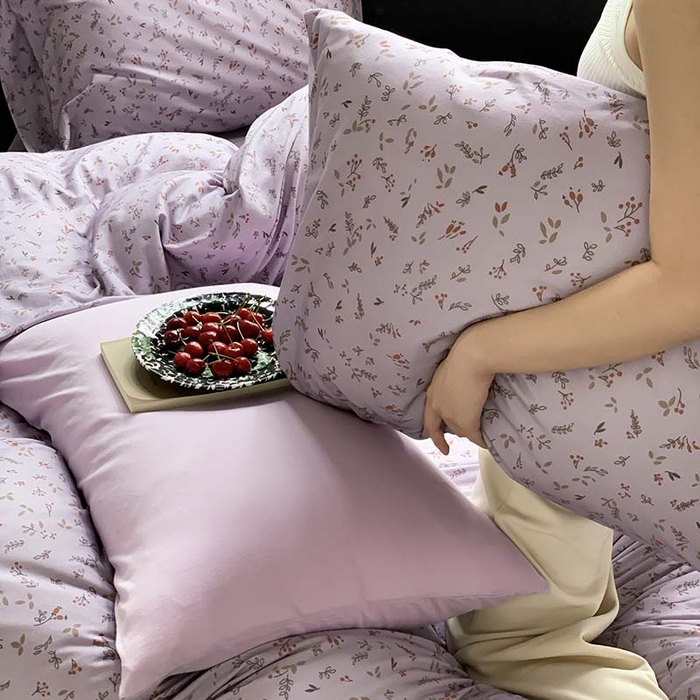 91家纺网 家纺一手货源 找家纺 源启生活 2025秋冬新款A类全棉针织棉活性印染四件套 紫陌