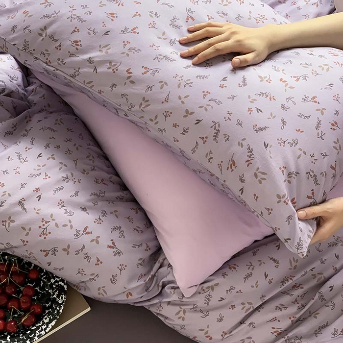 91家纺网 家纺一手货源 找家纺 源启生活 2025秋冬新款A类全棉针织棉活性印染四件套 紫陌