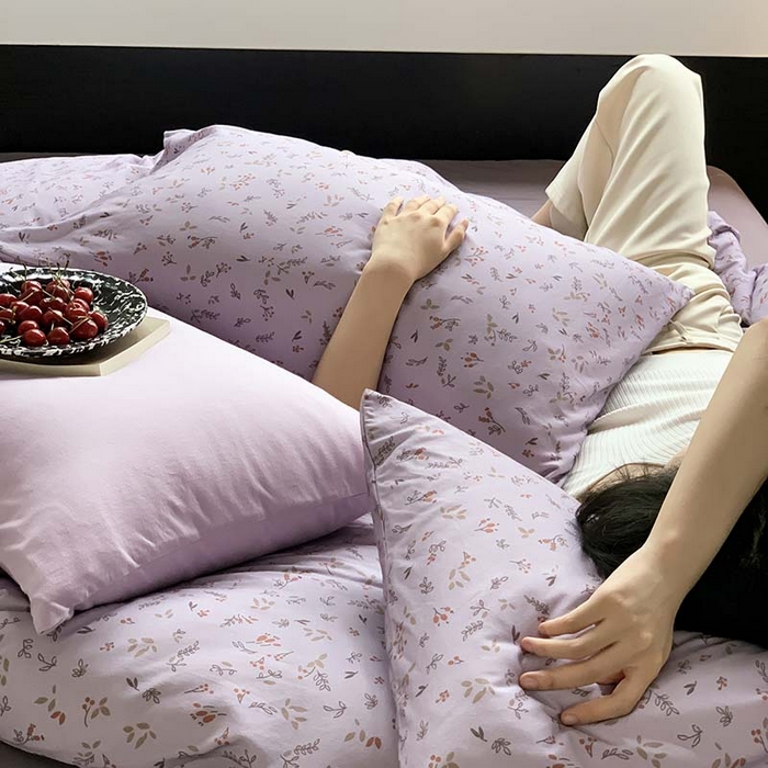 91家纺网 家纺一手货源 找家纺 源启生活 2025秋冬新款A类全棉针织棉活性印染四件套 紫陌