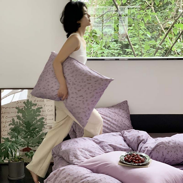 91家纺网 家纺一手货源 找家纺 源启生活 2025秋冬新款A类全棉针织棉活性印染四件套 紫陌