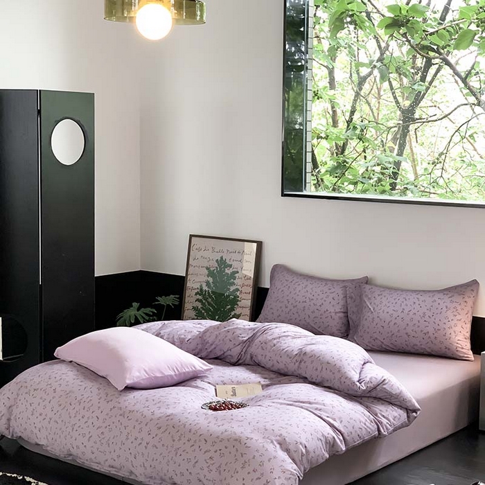 91家纺网 家纺一手货源 找家纺 源启生活 2025秋冬新款A类全棉针织棉活性印染四件套 紫陌