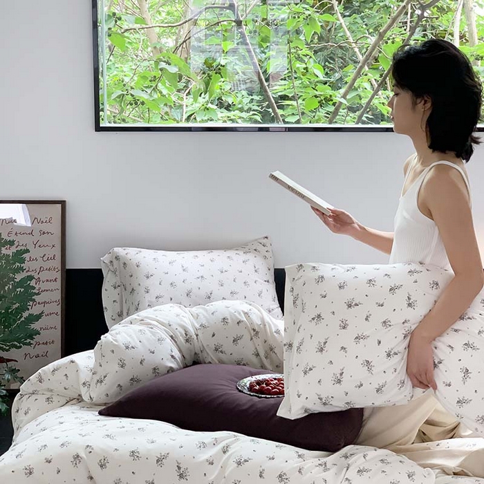 91家纺网 家纺一手货源 找家纺 源启生活 2025秋冬新款A类全棉针织棉活性印染四件套 疏影