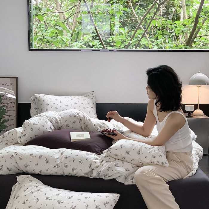 91家纺网 家纺一手货源 找家纺 源启生活 2025秋冬新款A类全棉针织棉活性印染四件套 疏影