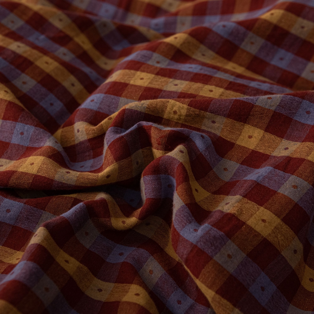 91家纺网 家纺一手货源 找家纺 （总）仰望棉麻双层纱供应链 2026新款遇见彩虹全棉色织双层纱四件套