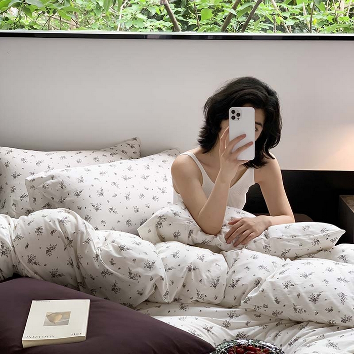 91家纺网 家纺一手货源 找家纺 源启生活 2025秋冬新款A类全棉针织棉活性印染四件套 疏影