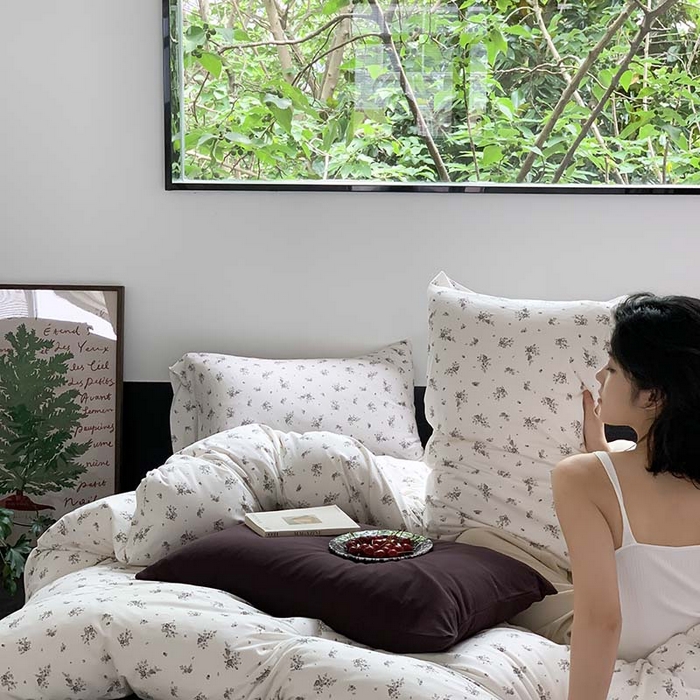 91家纺网 家纺一手货源 找家纺 源启生活 2025秋冬新款A类全棉针织棉活性印染四件套 疏影