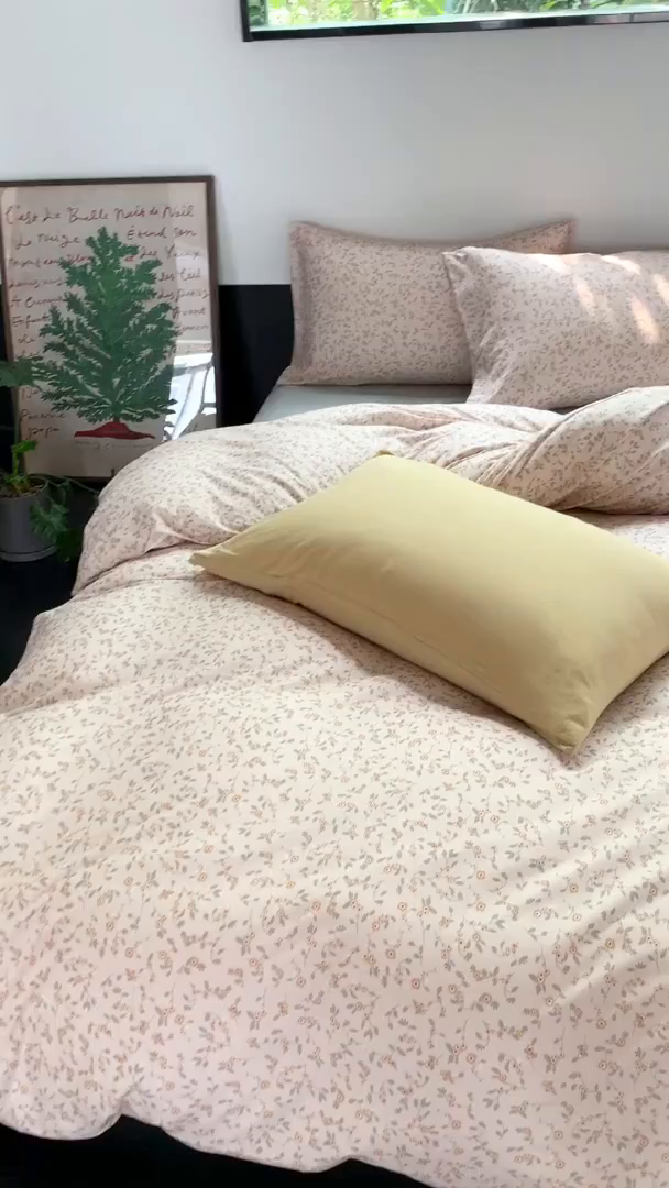 91家纺网 家纺一手货源 找家纺 源启生活 2025秋冬新款A类全棉针织棉活性印染四件套 暖暖