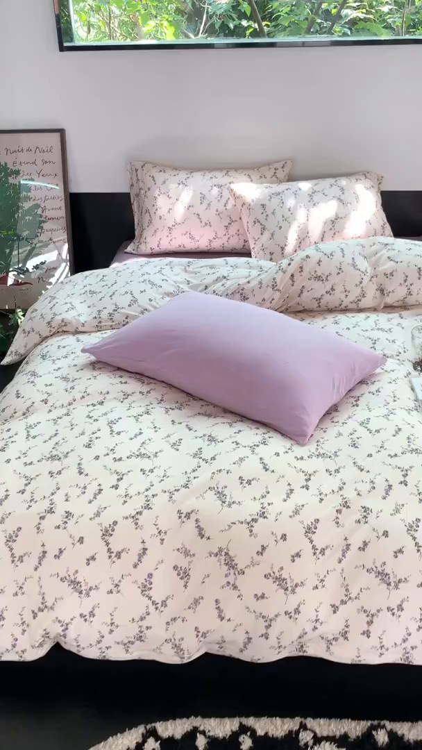 91家纺网 家纺一手货源 找家纺 源启生活 2025秋冬新款A类全棉针织棉活性印染四件套 告白