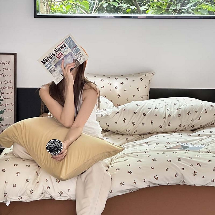 源启生活 2025秋冬新款A类全棉针织棉活性印染四件套 悠然果