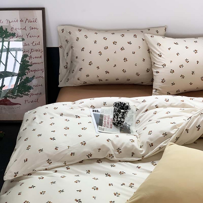 91家纺网 家纺一手货源 找家纺 源启生活 2025秋冬新款A类全棉针织棉活性印染四件套 悠然果