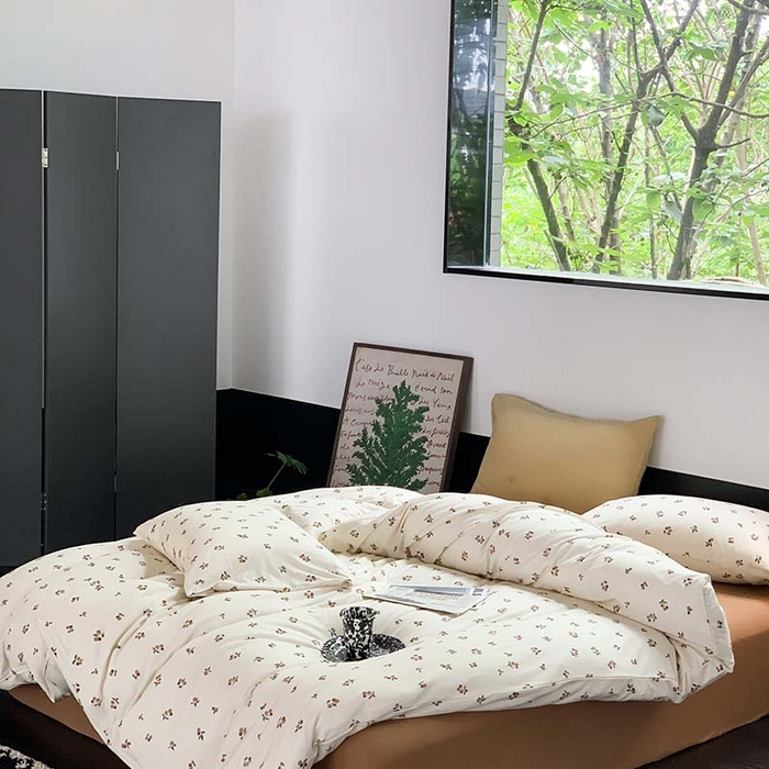 91家纺网 家纺一手货源 找家纺 源启生活 2025秋冬新款A类全棉针织棉活性印染四件套 悠然果