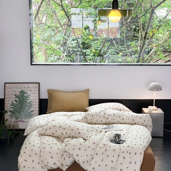 91家纺网 家纺一手货源 找家纺 源启生活 2025秋冬新款A类全棉针织棉活性印染四件套 悠然果