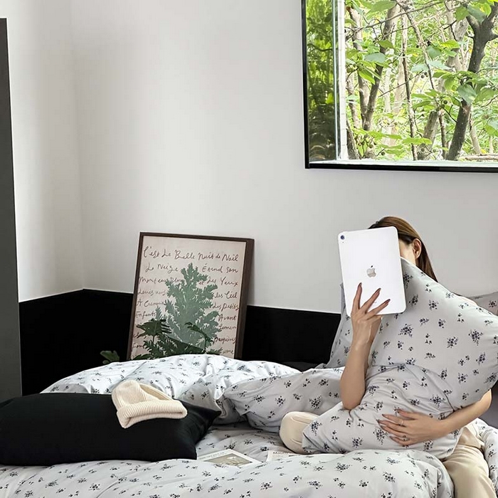 91家纺网 家纺一手货源 找家纺 源启生活 2025秋冬新款A类全棉针织棉活性印染四件套 以墨