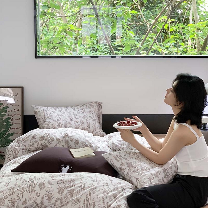 91家纺网 家纺一手货源 找家纺 源启生活 2025秋冬新款A类全棉针织棉活性印染四件套 奈斯兔