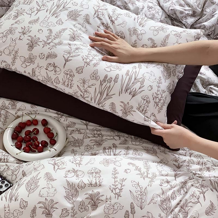 91家纺网 家纺一手货源 找家纺 源启生活 2025秋冬新款A类全棉针织棉活性印染四件套 奈斯兔