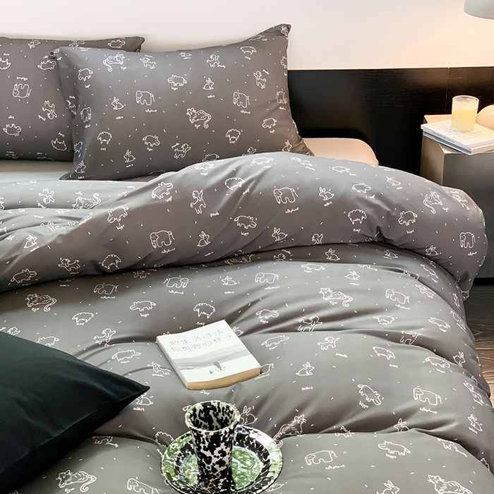 91家纺网 家纺一手货源 找家纺 源启生活 2025秋冬新款A类全棉针织棉活性印染四件套 可爱多