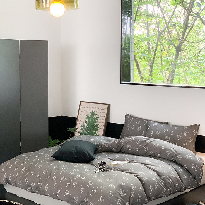 91家纺网 家纺一手货源 找家纺 源启生活 2025秋冬新款A类全棉针织棉活性印染四件套 可爱多