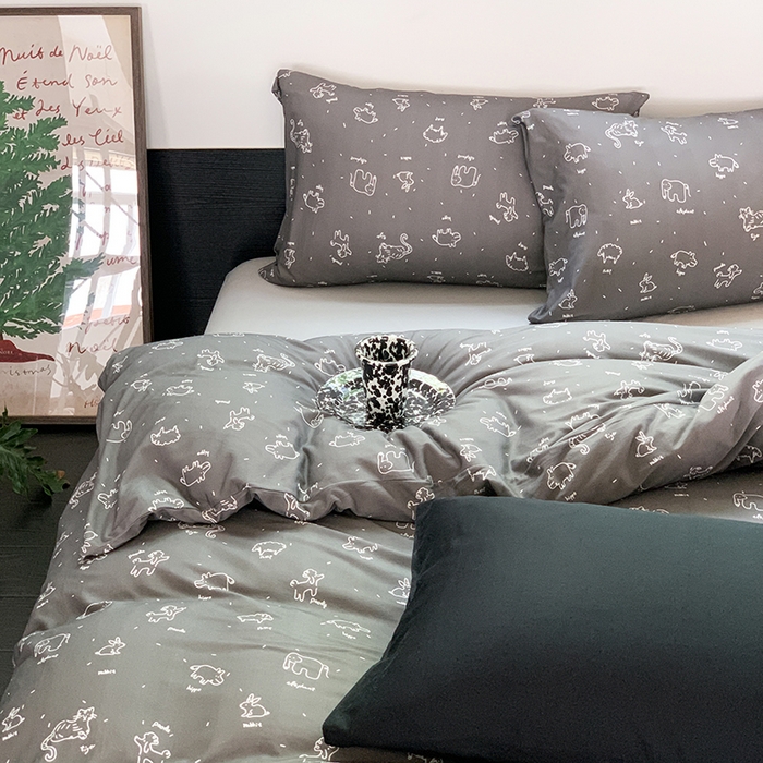 91家纺网 家纺一手货源 找家纺 源启生活 2025秋冬新款A类全棉针织棉活性印染四件套 可爱多