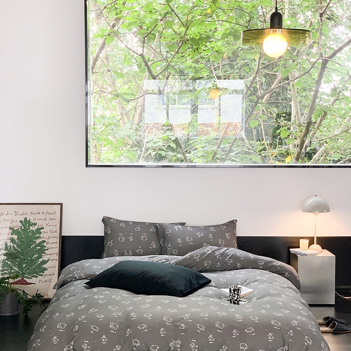 91家纺网 家纺一手货源 找家纺 源启生活 2025秋冬新款A类全棉针织棉活性印染四件套 可爱多