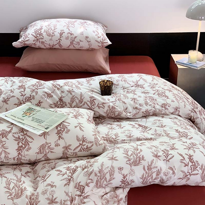 91家纺网 家纺一手货源 找家纺 源启生活 2025秋冬新款A类全棉针织棉活性印染四件套 红妆