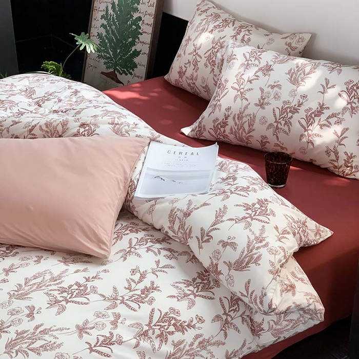 91家纺网 家纺一手货源 找家纺 源启生活 2025秋冬新款A类全棉针织棉活性印染四件套 红妆