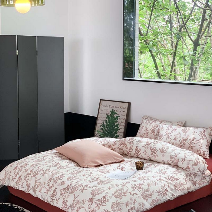 91家纺网 家纺一手货源 找家纺 源启生活 2025秋冬新款A类全棉针织棉活性印染四件套 红妆