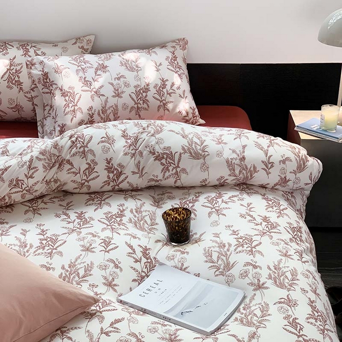 91家纺网 家纺一手货源 找家纺 源启生活 2025秋冬新款A类全棉针织棉活性印染四件套 红妆