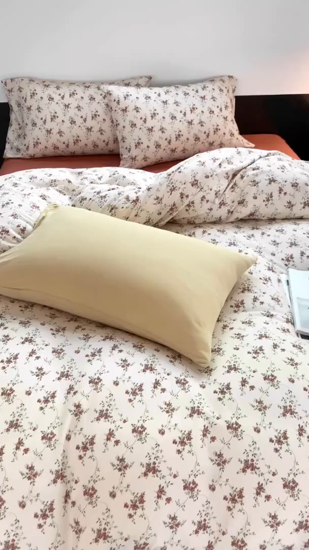 91家纺网 家纺一手货源 找家纺 源启生活 2025秋冬新款A类全棉针织棉活性印染四件套 禾木