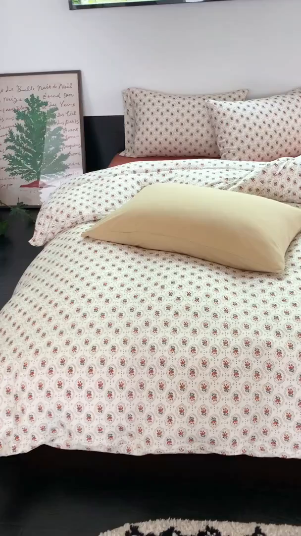 91家纺网 家纺一手货源 找家纺 源启生活 2025秋冬新款A类全棉针织棉活性印染四件套 巴比伦