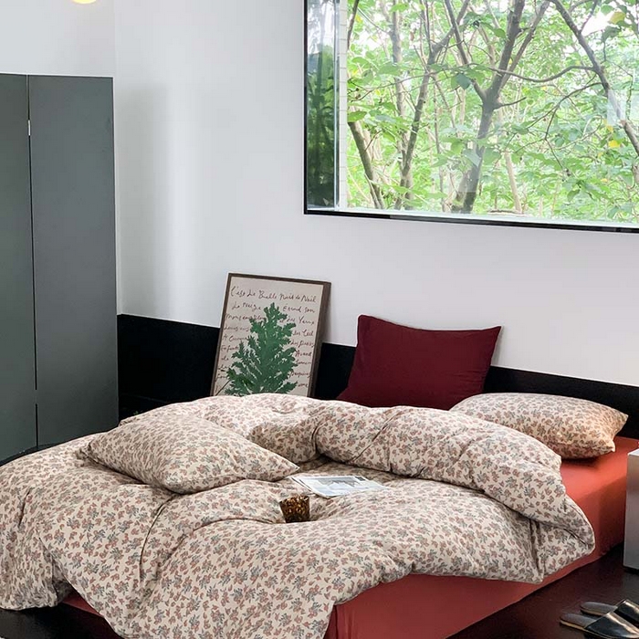 91家纺网 家纺一手货源 找家纺 源启生活 2025秋冬新款A类全棉针织棉活性印染四件套 浆果