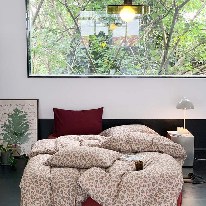 91家纺网 家纺一手货源 找家纺 源启生活 2025秋冬新款A类全棉针织棉活性印染四件套 浆果