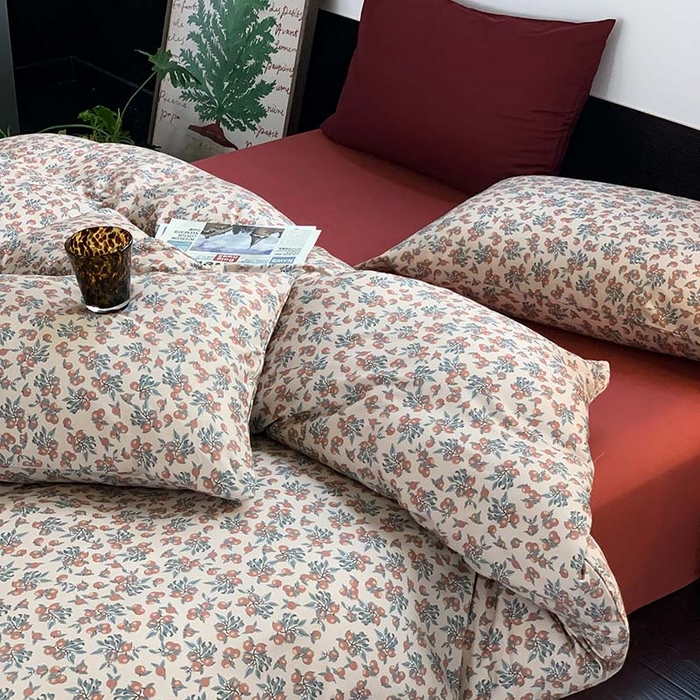 91家纺网 家纺一手货源 找家纺 源启生活 2025秋冬新款A类全棉针织棉活性印染四件套 浆果