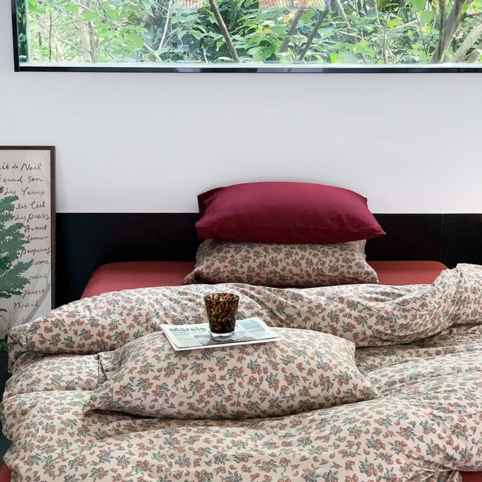 91家纺网 家纺一手货源 找家纺 源启生活 2025秋冬新款A类全棉针织棉活性印染四件套 浆果