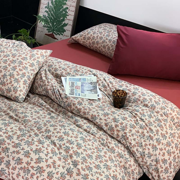 91家纺网 家纺一手货源 找家纺 源启生活 2025秋冬新款A类全棉针织棉活性印染四件套 浆果