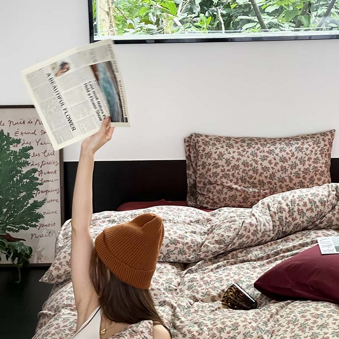 91家纺网 家纺一手货源 找家纺 源启生活 2025秋冬新款A类全棉针织棉活性印染四件套 浆果