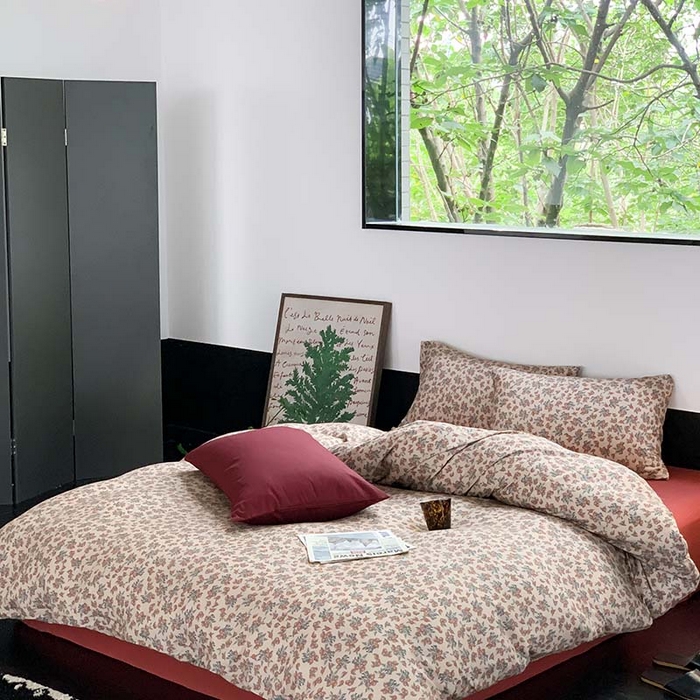 91家纺网 家纺一手货源 找家纺 源启生活 2025秋冬新款A类全棉针织棉活性印染四件套 浆果