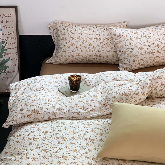 91家纺网 家纺一手货源 找家纺 源启生活 2025秋冬新款A类全棉针织棉活性印染四件套 秋日