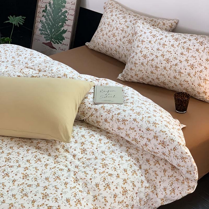 91家纺网 家纺一手货源 找家纺 源启生活 2025秋冬新款A类全棉针织棉活性印染四件套 秋日