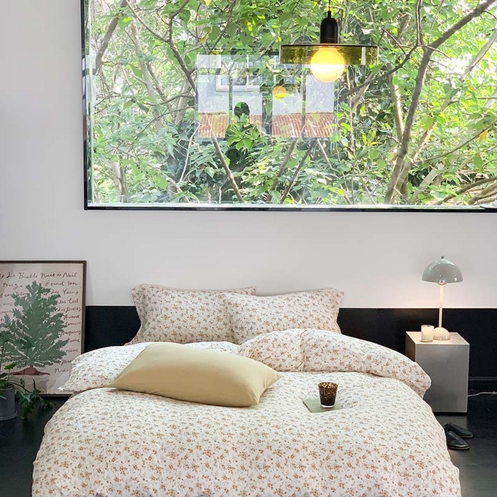 91家纺网 家纺一手货源 找家纺 源启生活 2025秋冬新款A类全棉针织棉活性印染四件套 秋日