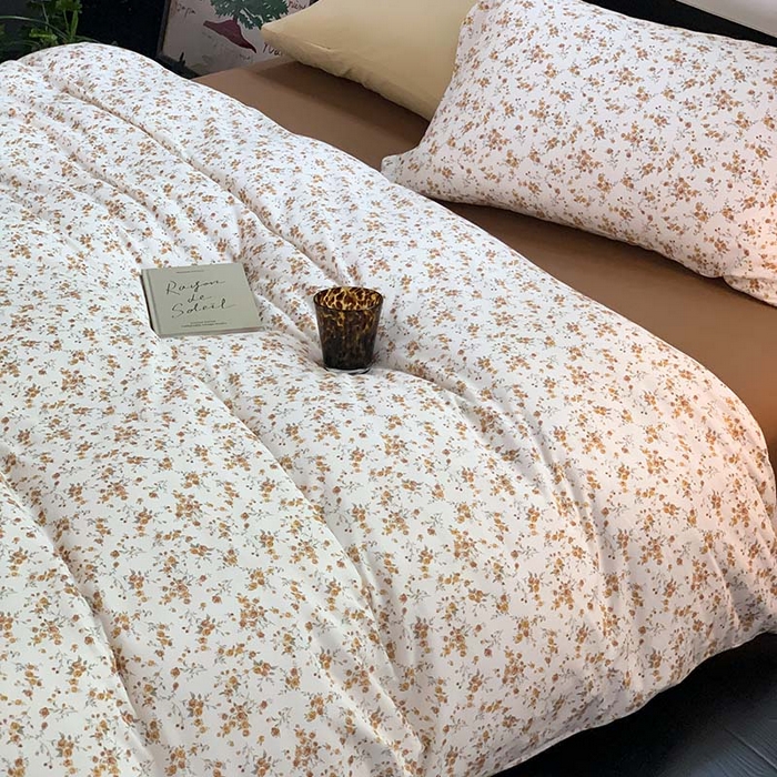 91家纺网 家纺一手货源 找家纺 源启生活 2025秋冬新款A类全棉针织棉活性印染四件套 秋日