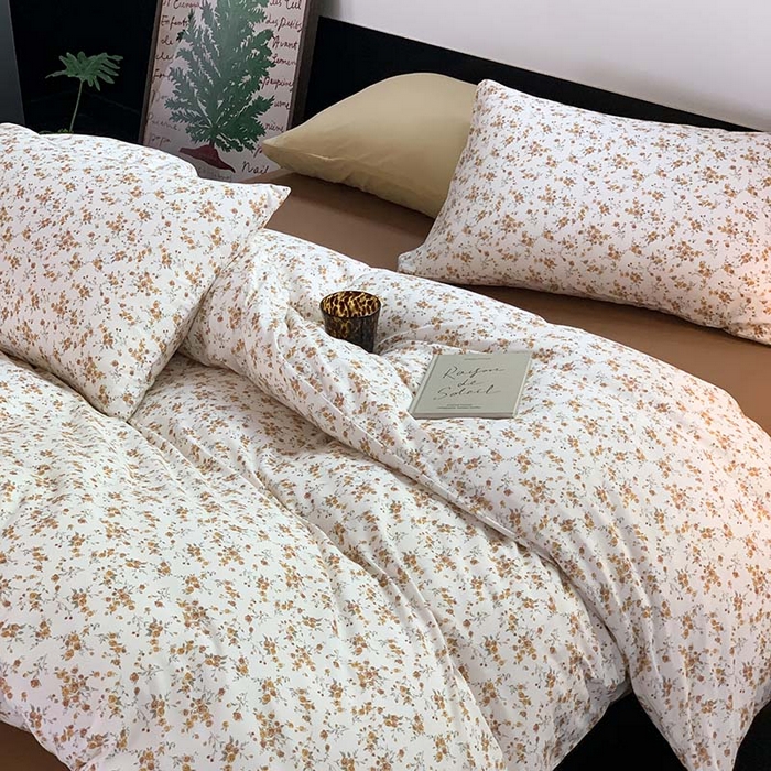 91家纺网 家纺一手货源 找家纺 源启生活 2025秋冬新款A类全棉针织棉活性印染四件套 秋日