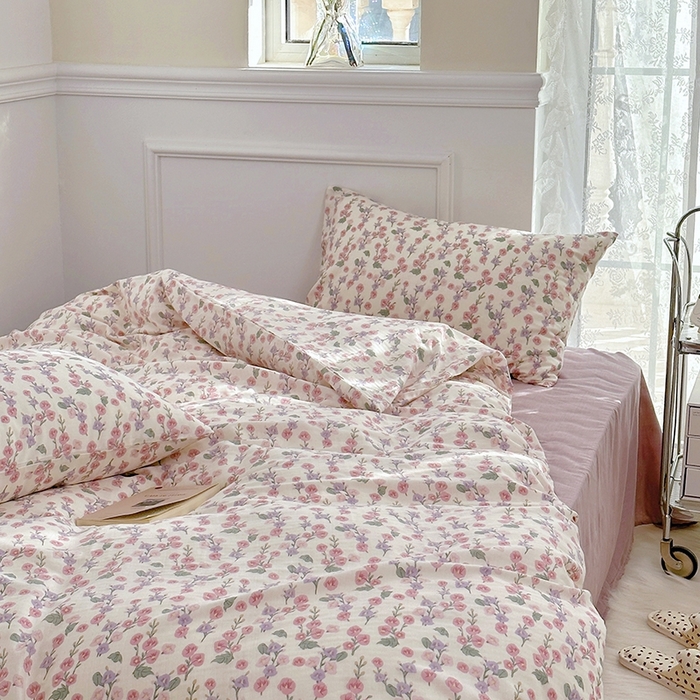 91家纺网 家纺一手货源 找家纺 （总）源启生活 2025新款A类抗菌有氧双层纱全棉印花四件套