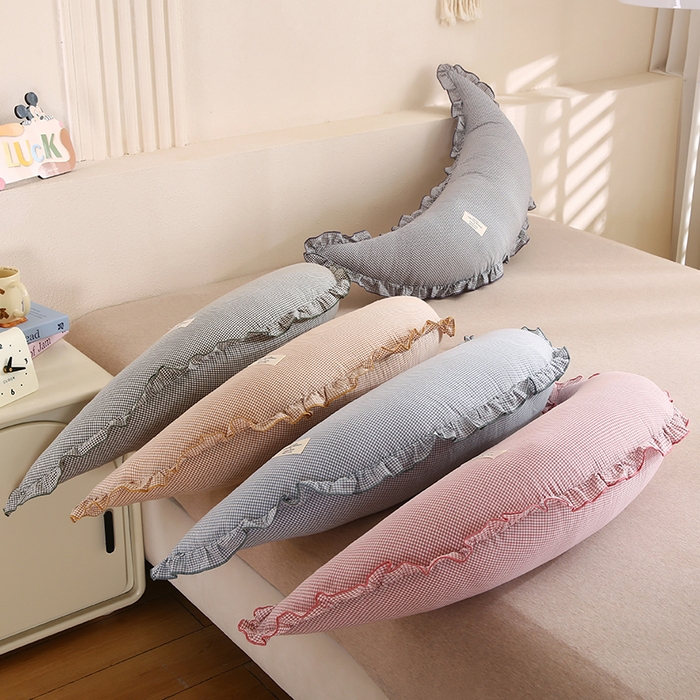 91家纺网 家纺一手货源 找家纺 （总）蔻眠 多功能全棉月亮长抱枕夹腿抱枕芯月亮枕头