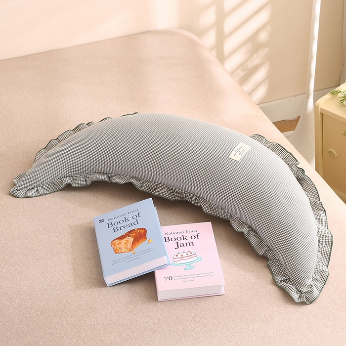 91家纺网 家纺一手货源 找家纺 蔻眠 多功能全棉月亮长抱枕夹腿抱枕芯月亮枕头 月亮-绿小格