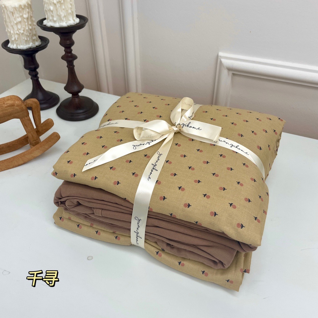 源启生活 2025新款A类抗菌有氧双层纱全棉印花四件套 千寻